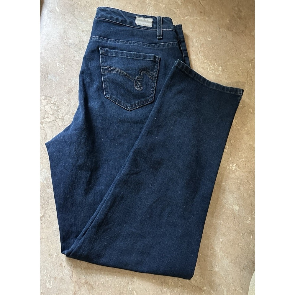 Bandolino Women's Jeans Size 14 Blue Stretch Denim Straight High Rise 29 Inseam - Picture 2 of 10